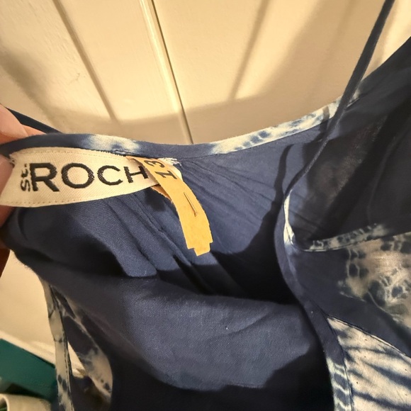 St. Roche Blue Batik Maxi Dress with Fringe, XS - Picture 6 of 6